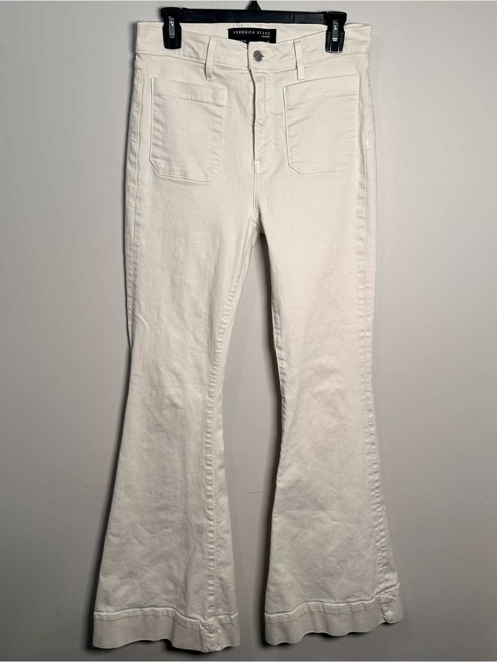 Veronica Beard Cream Flared Jeans